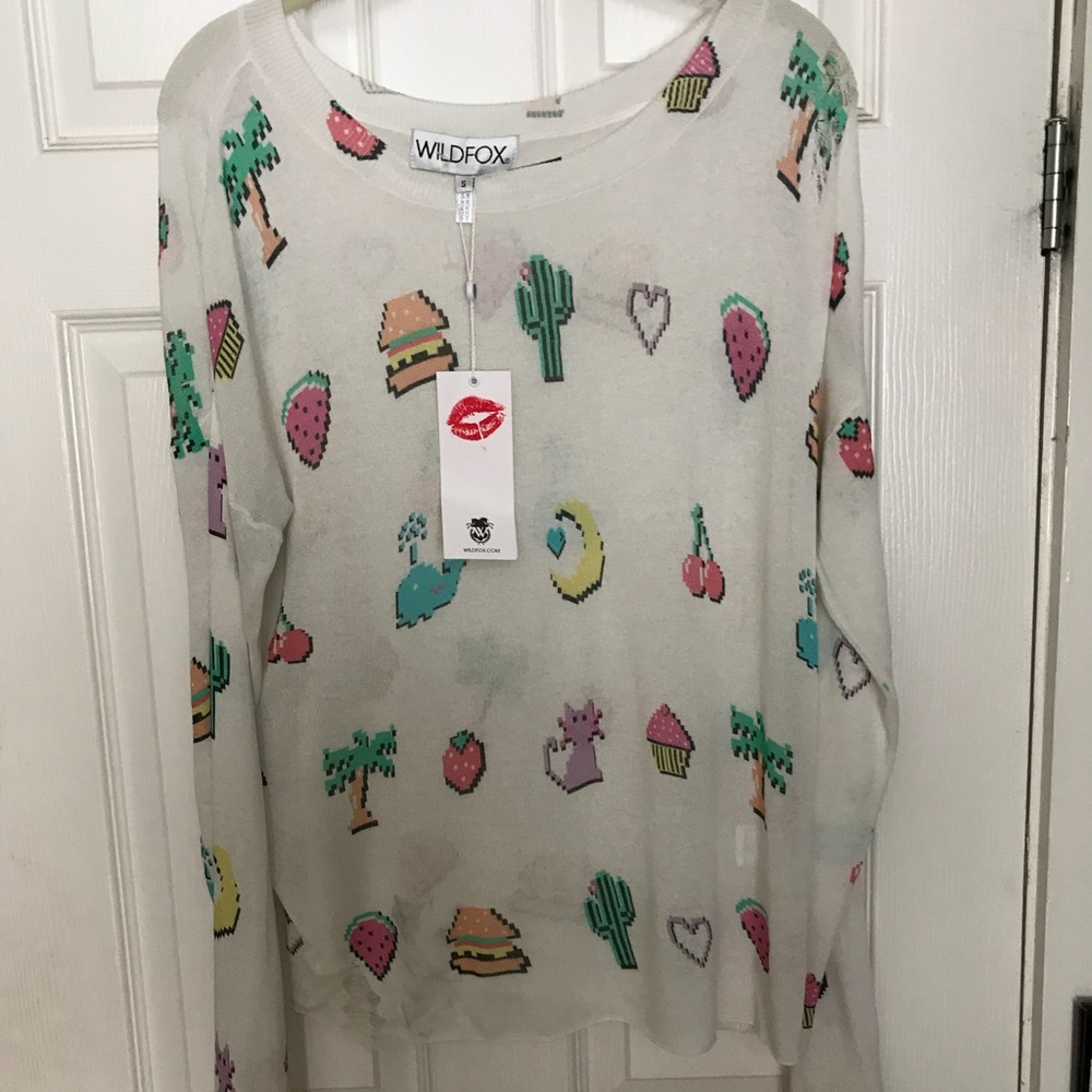 Wildfox Pixelated Emoji Sweater S - Picture 4 of 7